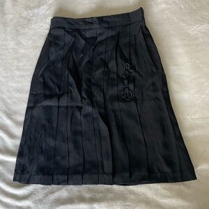 Vintage Black A-Line Skirt with Embroidery